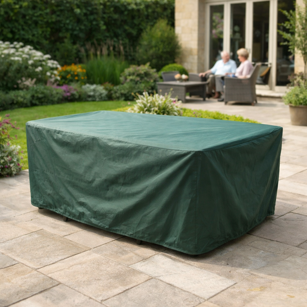 Rectangular Patio Set Cover – 270cm Green – Heavy Duty Polyethylene Protection