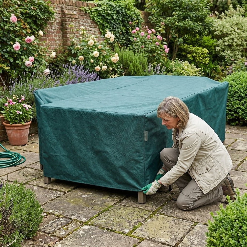 Heavy Duty Furniture Set Cover – 8-10 Seater – Green – Outdoor Protection
