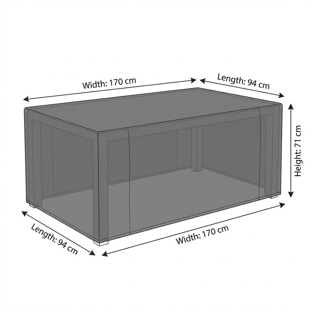 Rectangular Table Cover – 6 Seat Charcoal – Polyester – Outdoor Protection