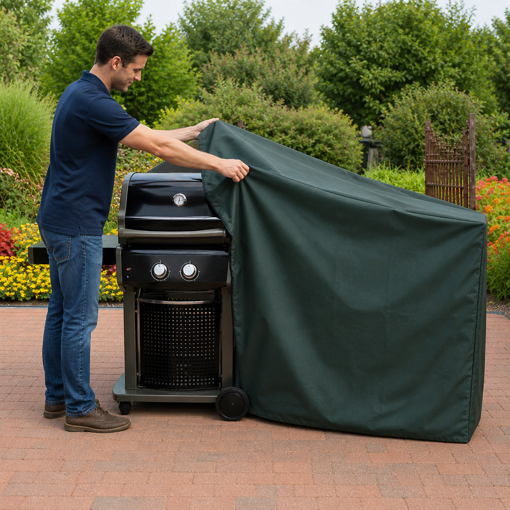 Barbecue Cover – Medium Green – Super Tough Waterproof – Outdoor Protection