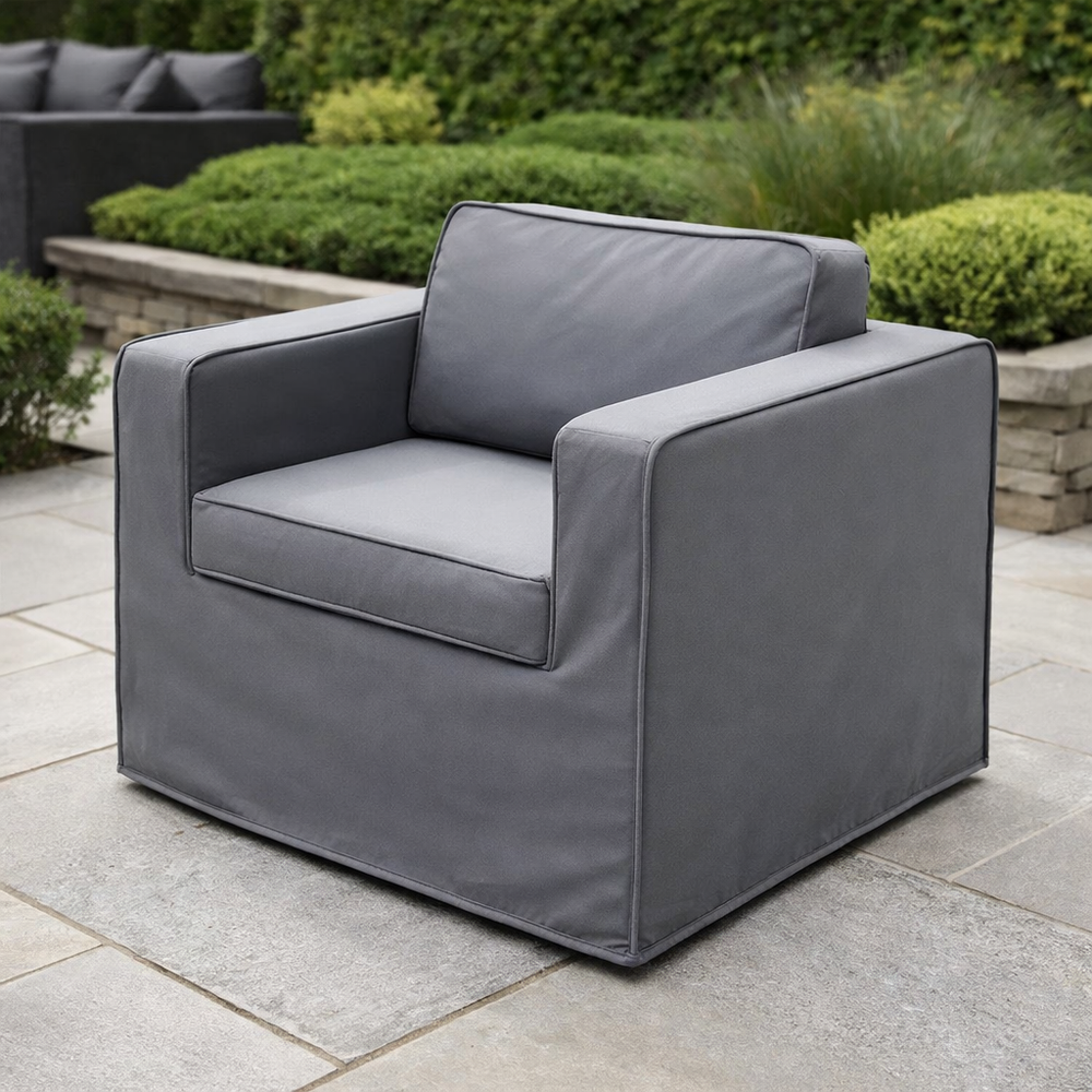 Small Armchair Cover – 87cm – PVC Backed Polyester – Outdoor Protection