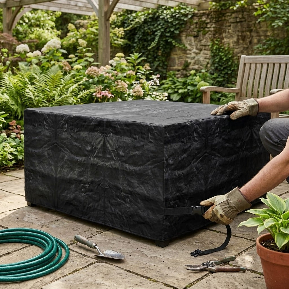 Heavy Duty Coffee Table Cover – Large Black – UV & Weather Resistant – Outdoor Protection