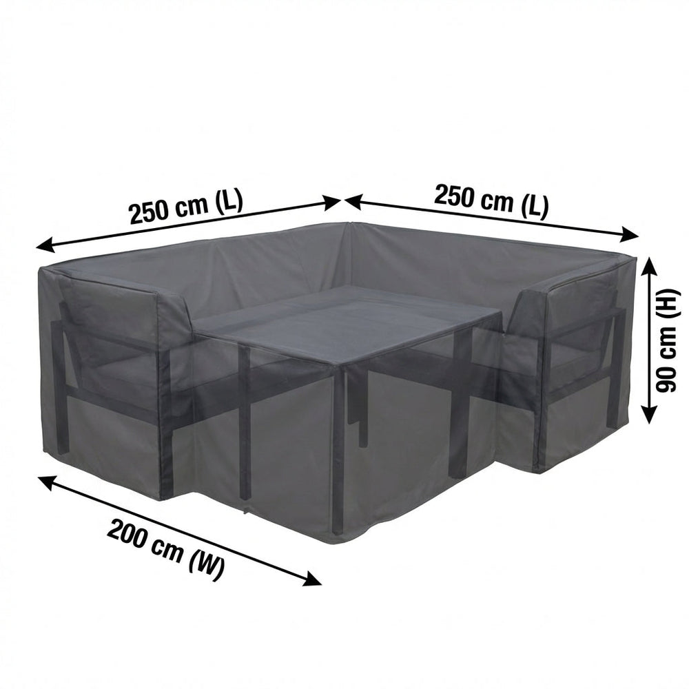 Rectangular Corner Sofa Dining Set Cover – 200cm Charcoal – Heavy Duty Protection