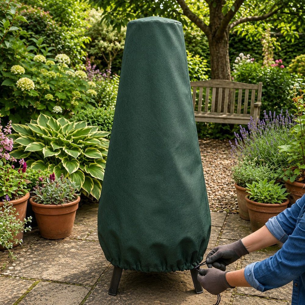 Medium Chimenea Cover – Green – Super Tough Waterproof – Outdoor Protection