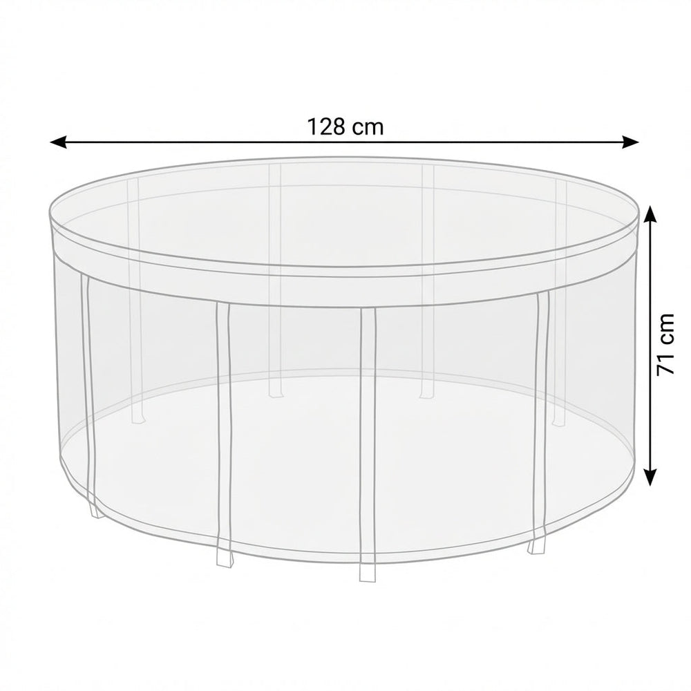 Circular Table Cover – 4-6 Seat – Reversible PVC Polyester – Outdoor Protection