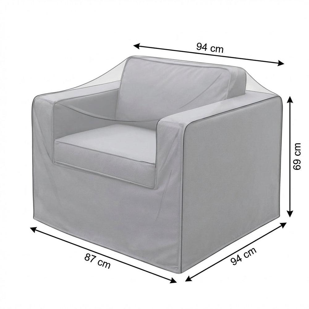 Small Armchair Cover – 87cm – PVC Backed Polyester – Outdoor Protection