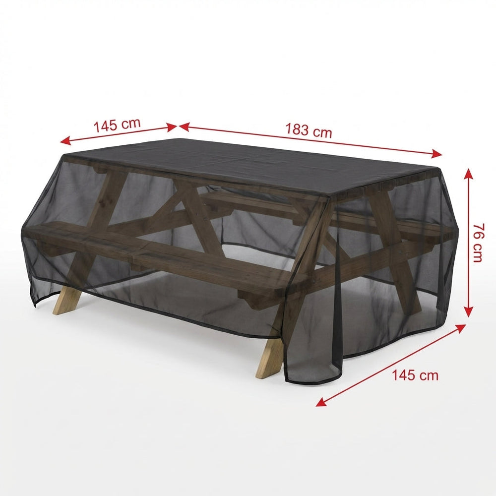 Picnic Table Cover – 8 Seater Black – Super Tough Protection – Outdoor Use