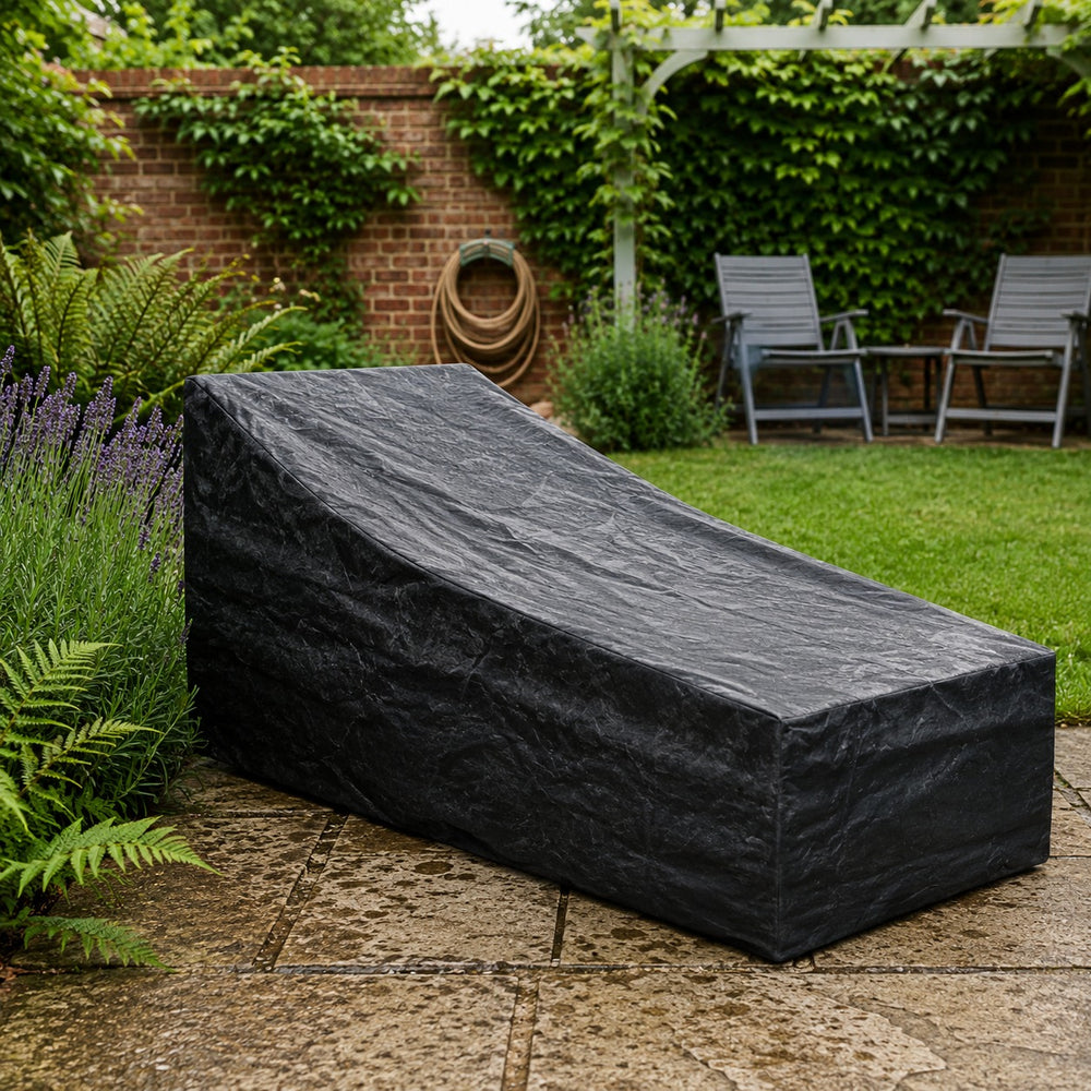 Heavy Duty Sunbed Cover – Black – Polyethylene Protection – Outdoor Use