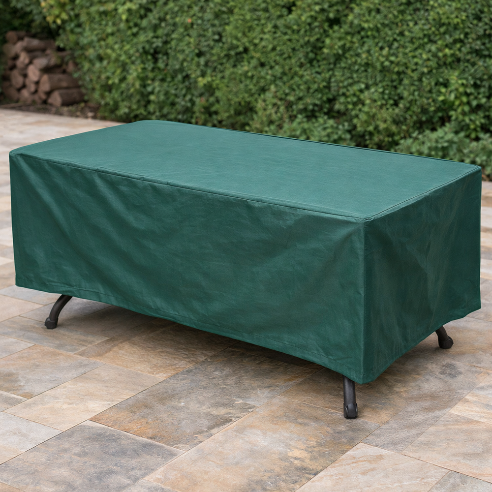 Rectangular Table Cover – 6 Seater Green – Heavy Duty Polyethylene – Outdoor Protection
