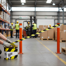 Professional High-Visibility Barrier Tape Black & Yellow 70mm x 500m for Hazard Demarcation and Crowd Control