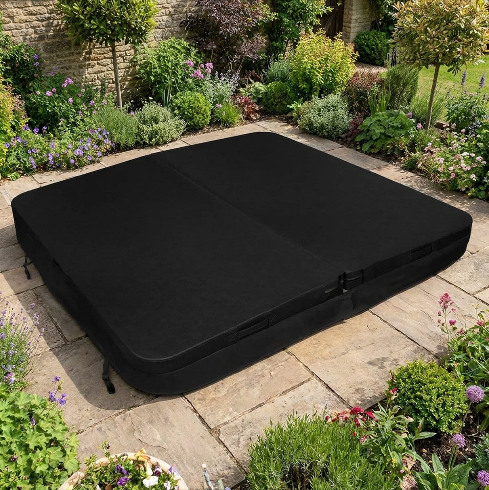 Insulated Hot Tub Spa Cover for All-Season Weather Protection - Black