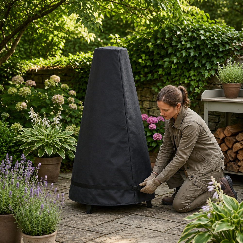 Medium Chimenea Cover – Black – Heavy Duty Weather Protection