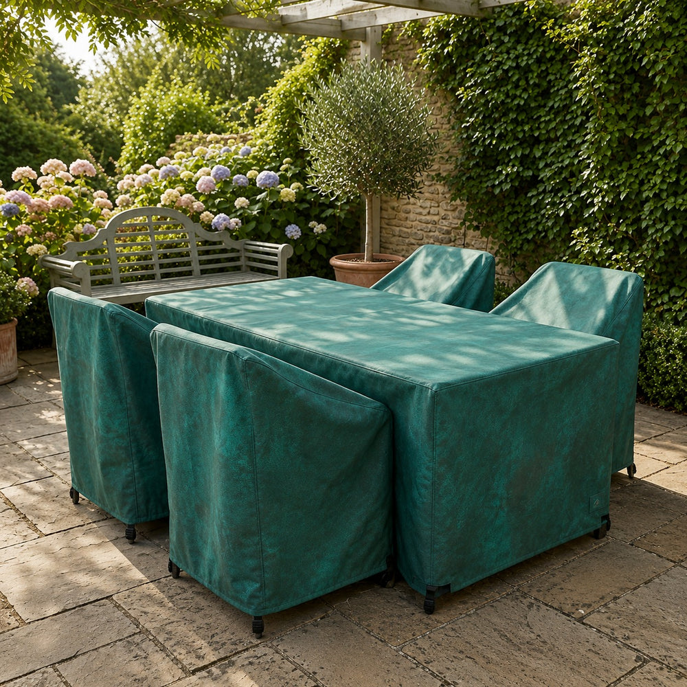 4 Seater Rectangular Furniture Set Cover – Green – Heavy Duty Waterproof – Outdoor Protection