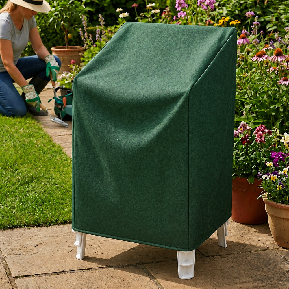 Stacking Chair Cover – Green – Super Tough Waterproof – Outdoor Protection