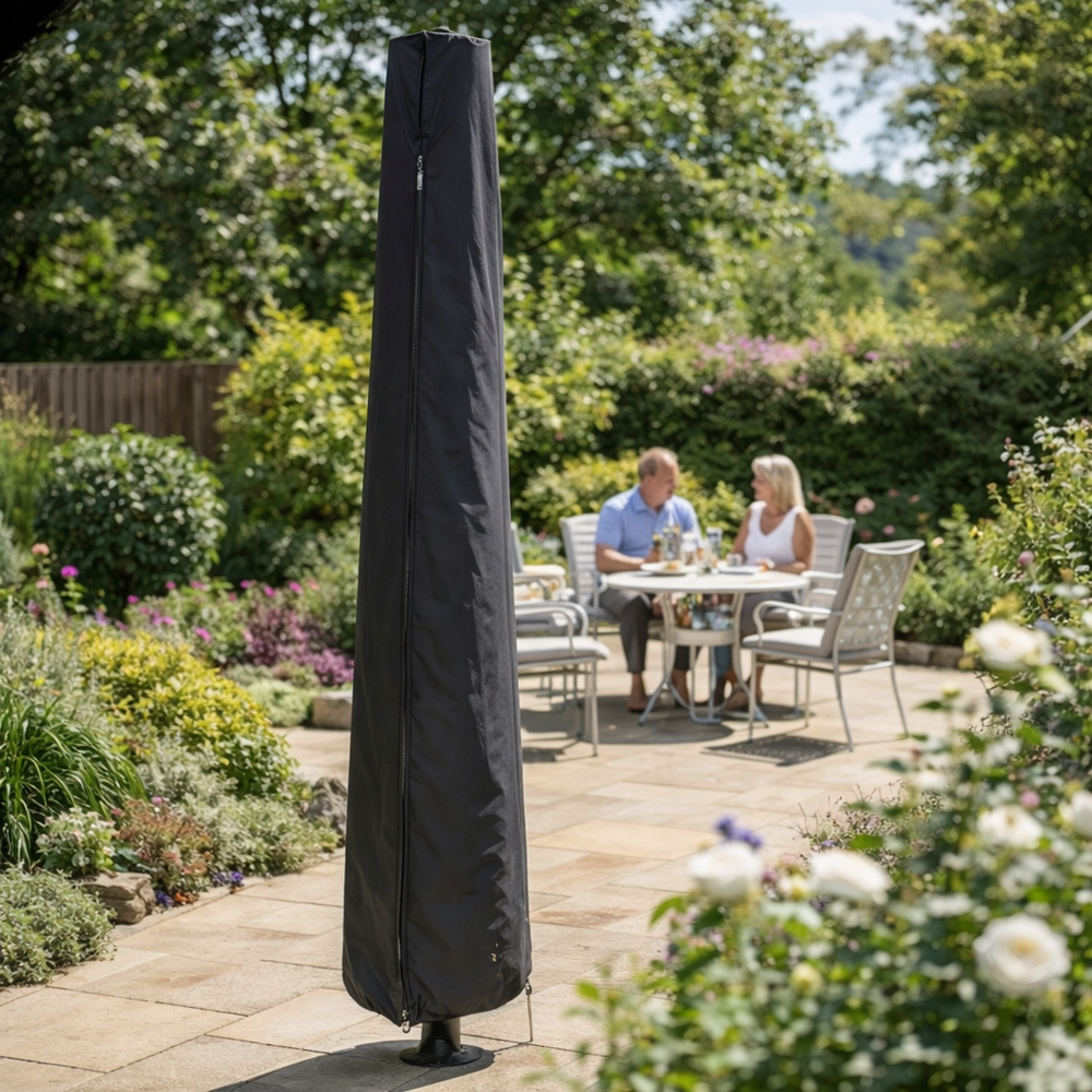 Giant Parasol Cover – Black – Waterproof Polyester – Outdoor Protection