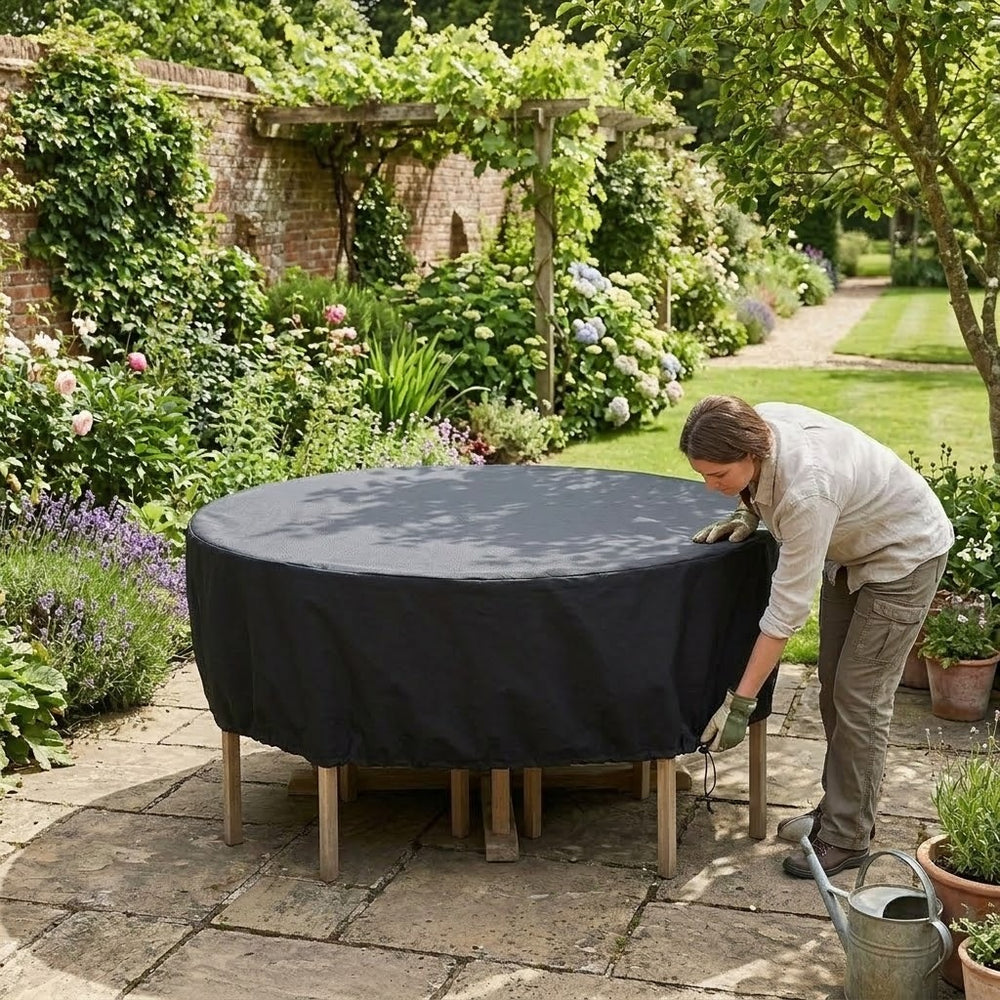 Round Table Cover – 4-6 Seater – Heavy Duty Waterproof – Outdoor Protection