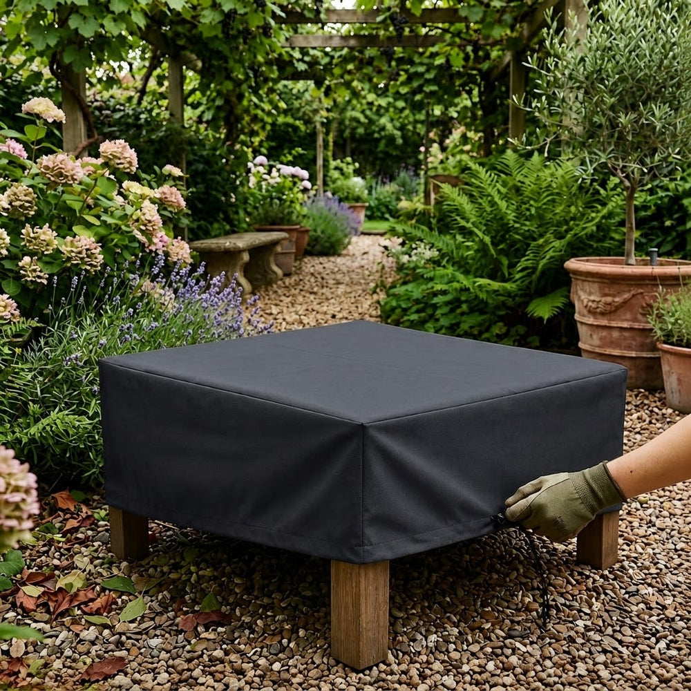 Coffee Table Cover – 93x93x28cm Charcoal – Weatherproof Polyester – Outdoor Protection