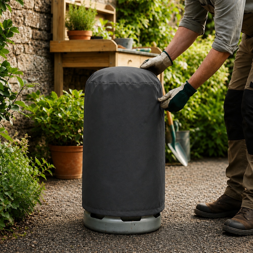 Gas Bottle Cover – 15kg Charcoal – Heavy Duty Polyester – Outdoor Protection
