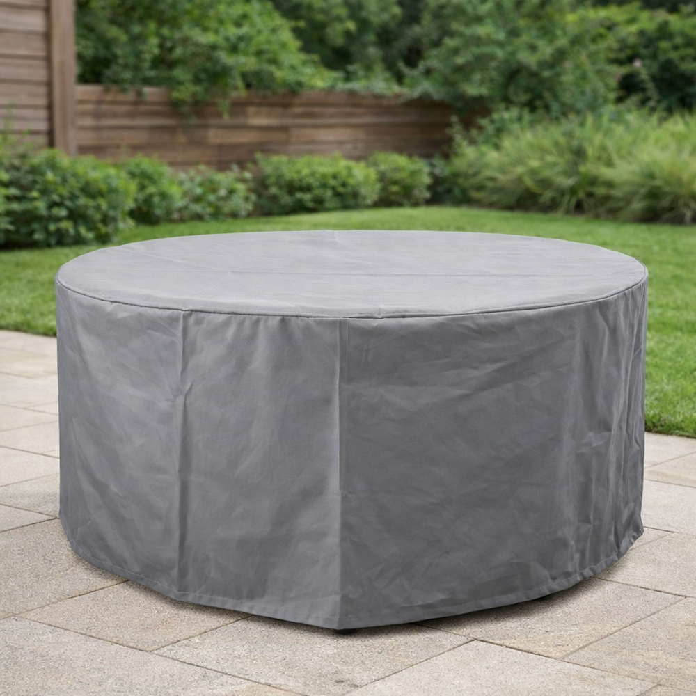 Circular Table Cover – 4/6 Seat Grey – Waterproof Protection – Outdoor Use