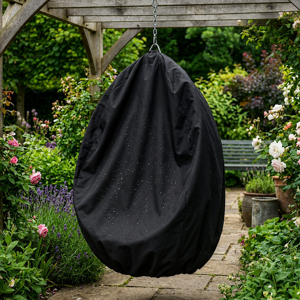 Single Hanging Chair Cover – Black – Heavy Duty UV Protection – Outdoor Use