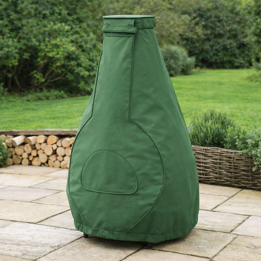 Large Chimenea Cover – Green – Durable Polyester – All-Weather Protection