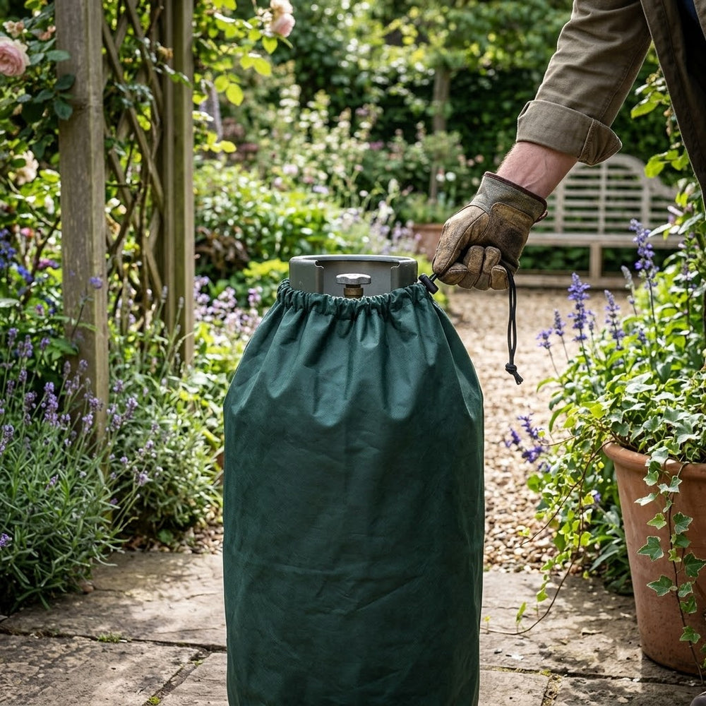 Heavy Duty 15kg Gas Bottle Cover – Green – Multi-Layered Polyethylene – Outdoor Protection