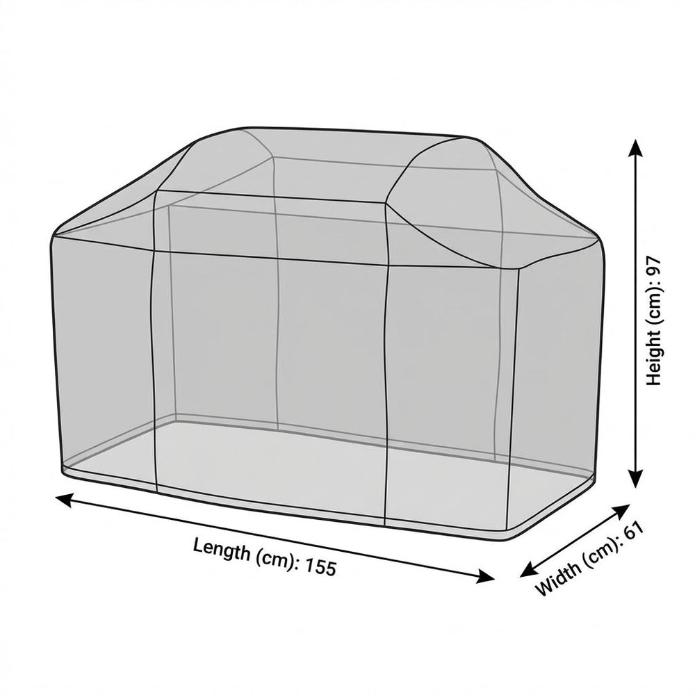 Large BBQ Cover – Black – Heavy Duty Polyethylene – Outdoor Protection