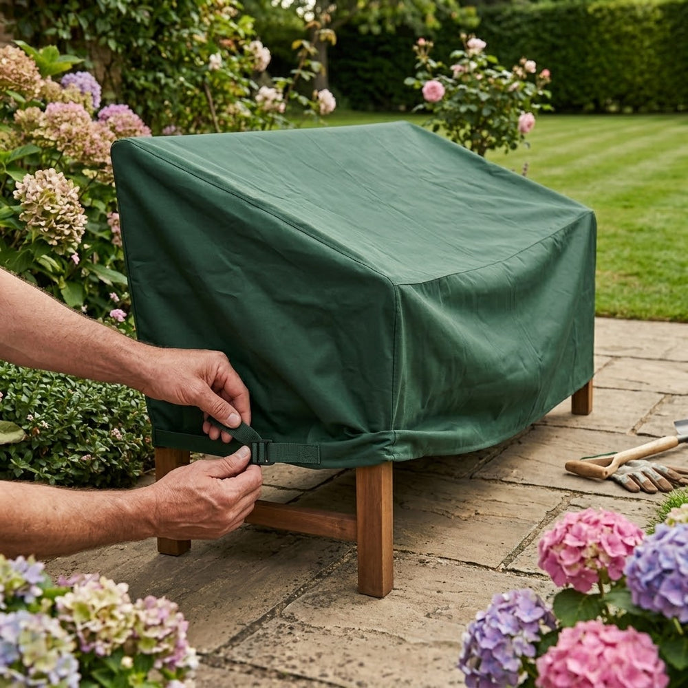 3-4 Seater Bench Cover – Large – Reversible PVC Polyester – Outdoor Protection