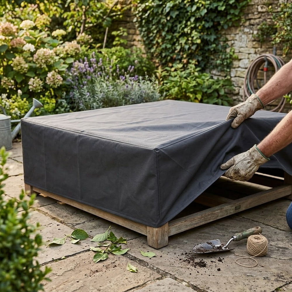 Large Coffee Table Cover – Black – Super Tough Waterproof – Garden Protection