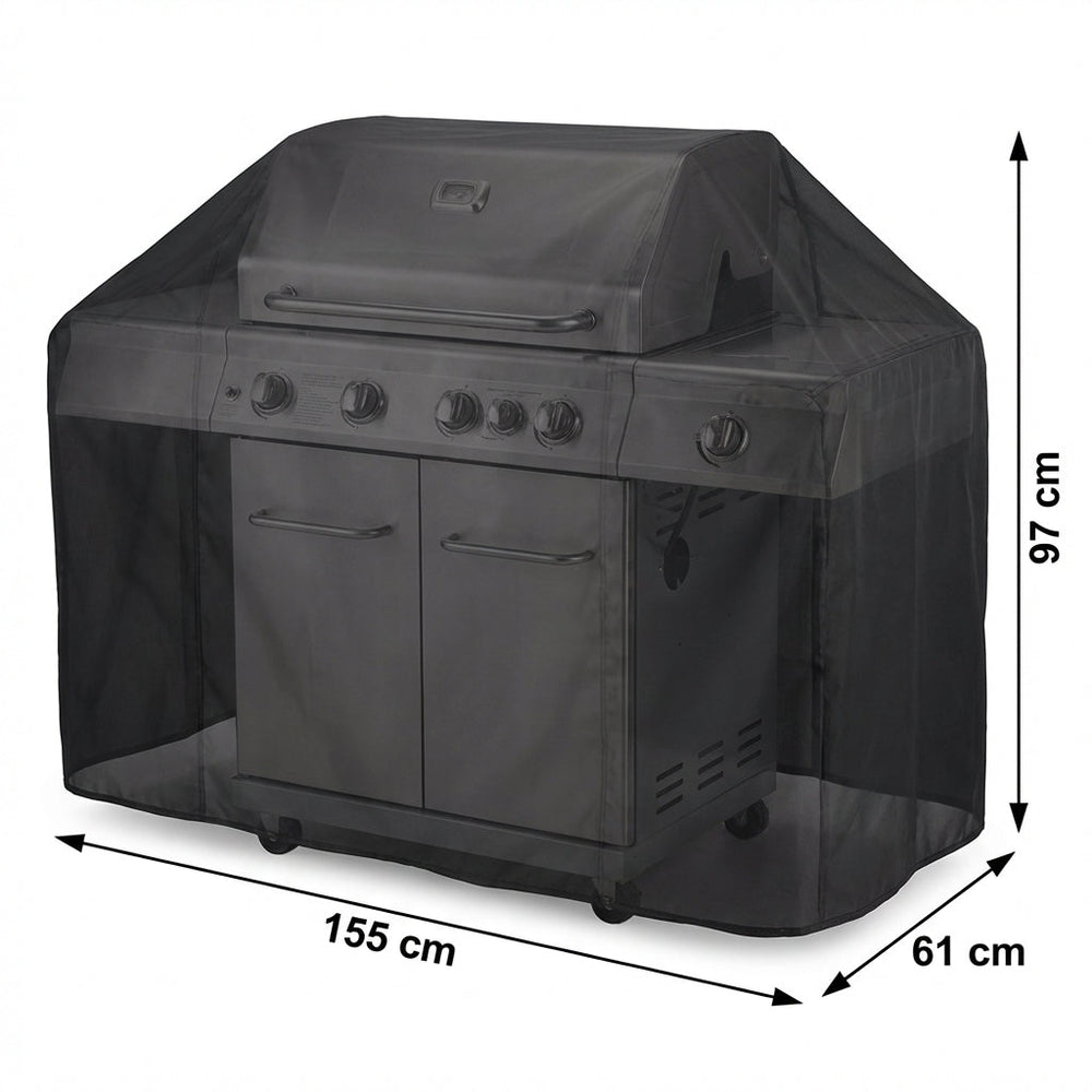 Large Barbecue Cover – Black – Heavy Duty Waterproof – Outdoor Protection