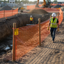 Premium Orange Plastic Barrier Mesh Fence 1m x 50m - Lightweight, UV Stabilized and Reusable for Temporary Fencing