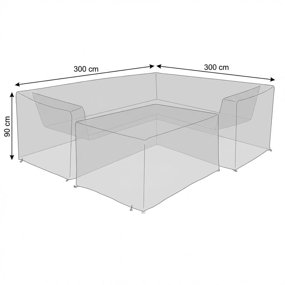 Square Corner Sofa Dining Set Cover – 300cm Charcoal – Heavy Duty Protection