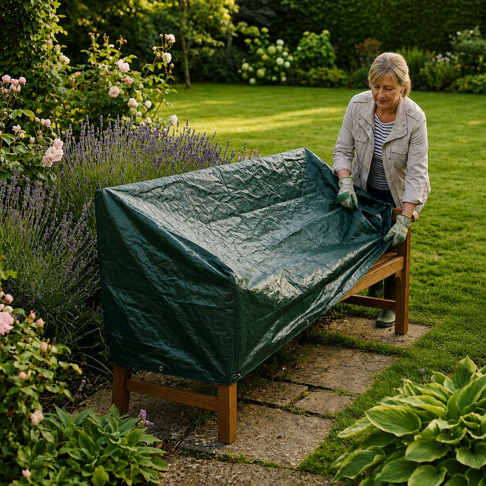 3 Seater Bench Cover – Green – Heavy Duty Polyethylene – Outdoor Protection