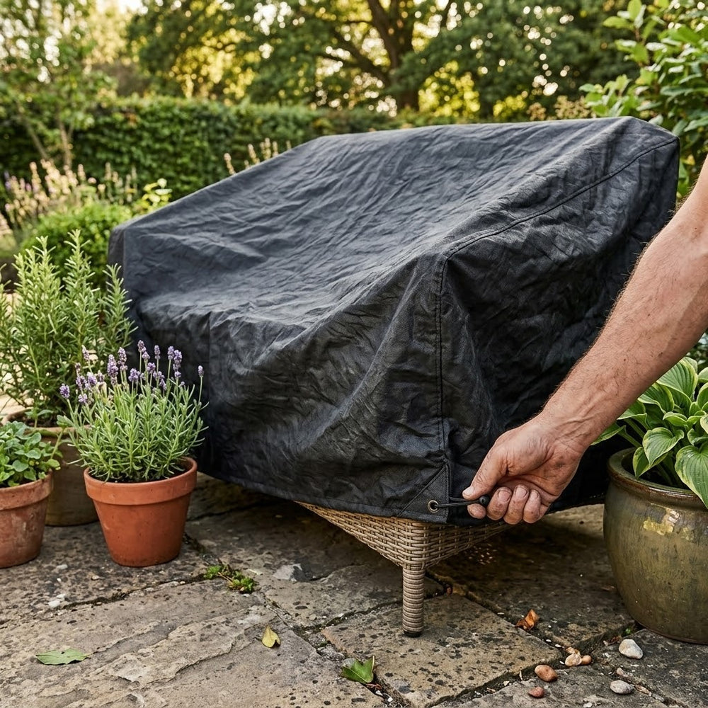 Heavy Duty Sofa Cover – 2-3 Seater – Black – Outdoor Furniture Protection
