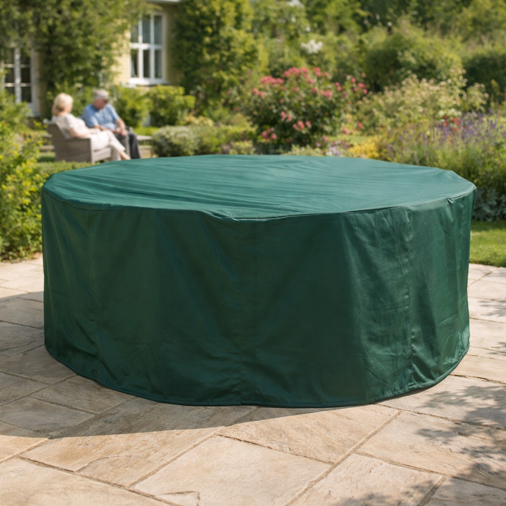 Round Furniture Set Cover – 6-8 Seater – Green Polyethylene – Outdoor Protection