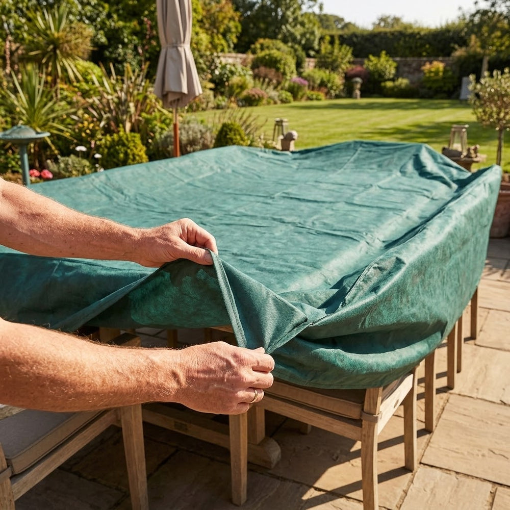 Rectangular Furniture Set Cover – 8-10 Seater Green – Heavy Duty Protection