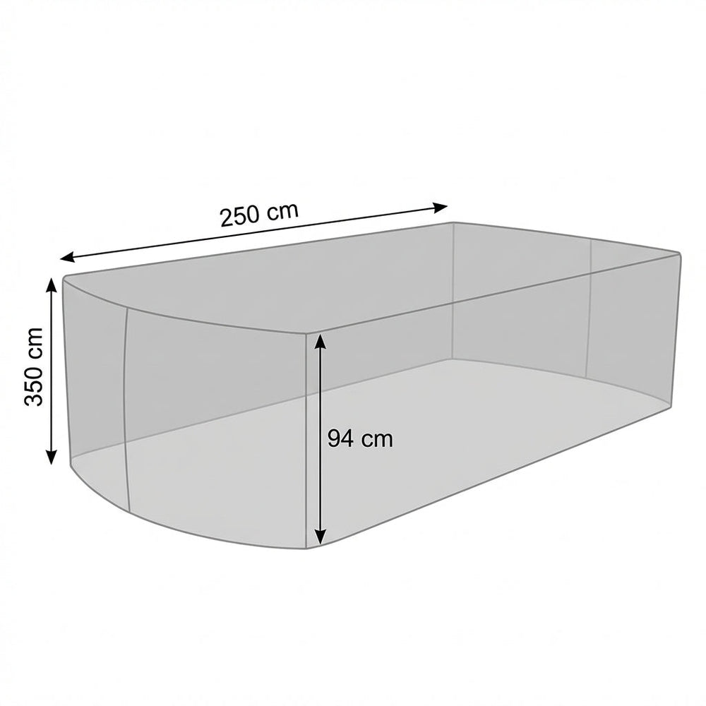 Rectangular Patio Set Cover – 10 Seat – Charcoal Polyester – Outdoor Protection