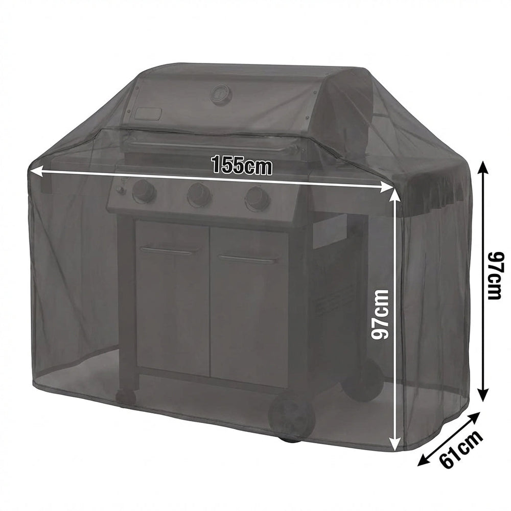 BBQ Cover – Large 155cm – Heavy Duty PVC Backed – All-Weather Protection