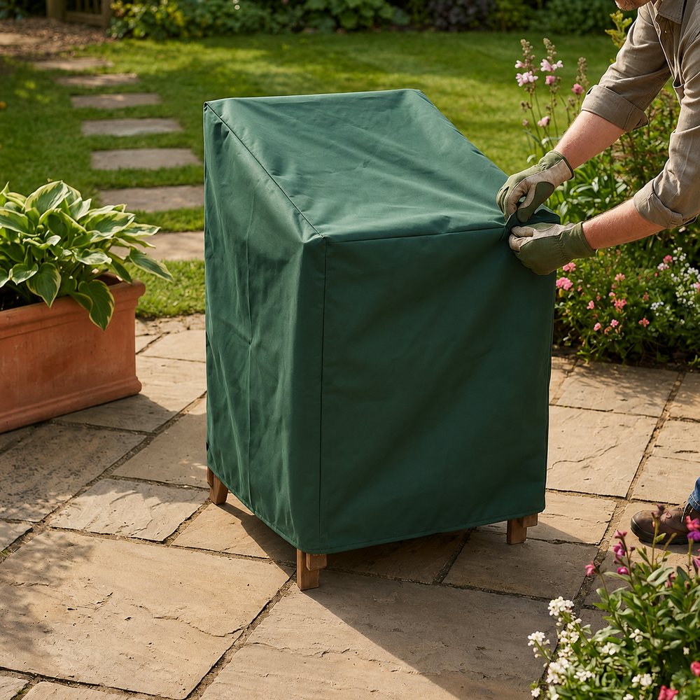 Stacking Chair Cover – Green – Durable Polyester – Outdoor Protection