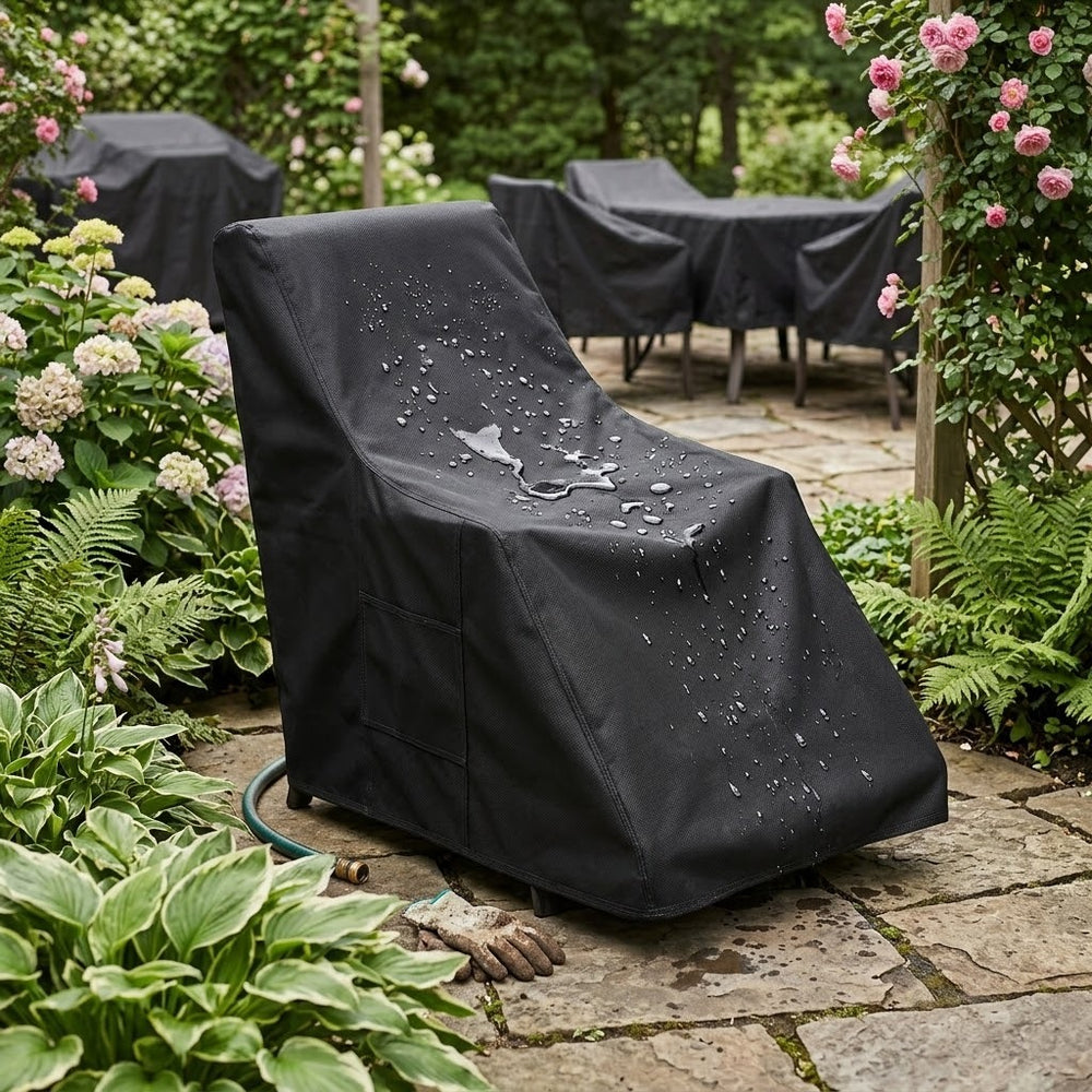 Reclining Chair Cover – Black – Super Tough Waterproof – Outdoor Protection