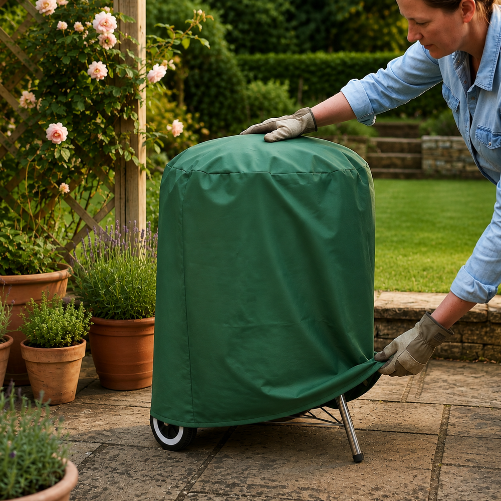 Kettle Barbecue Cover – Green – Durable Polyester – Outdoor Protection