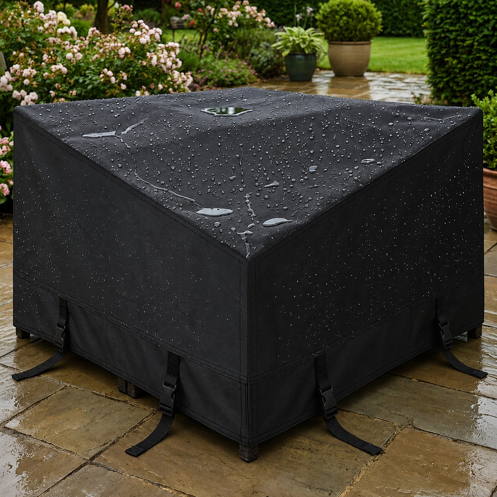 Large Corner Unit Cover – Black – Heavy Duty Protection – Garden Sofa Shield