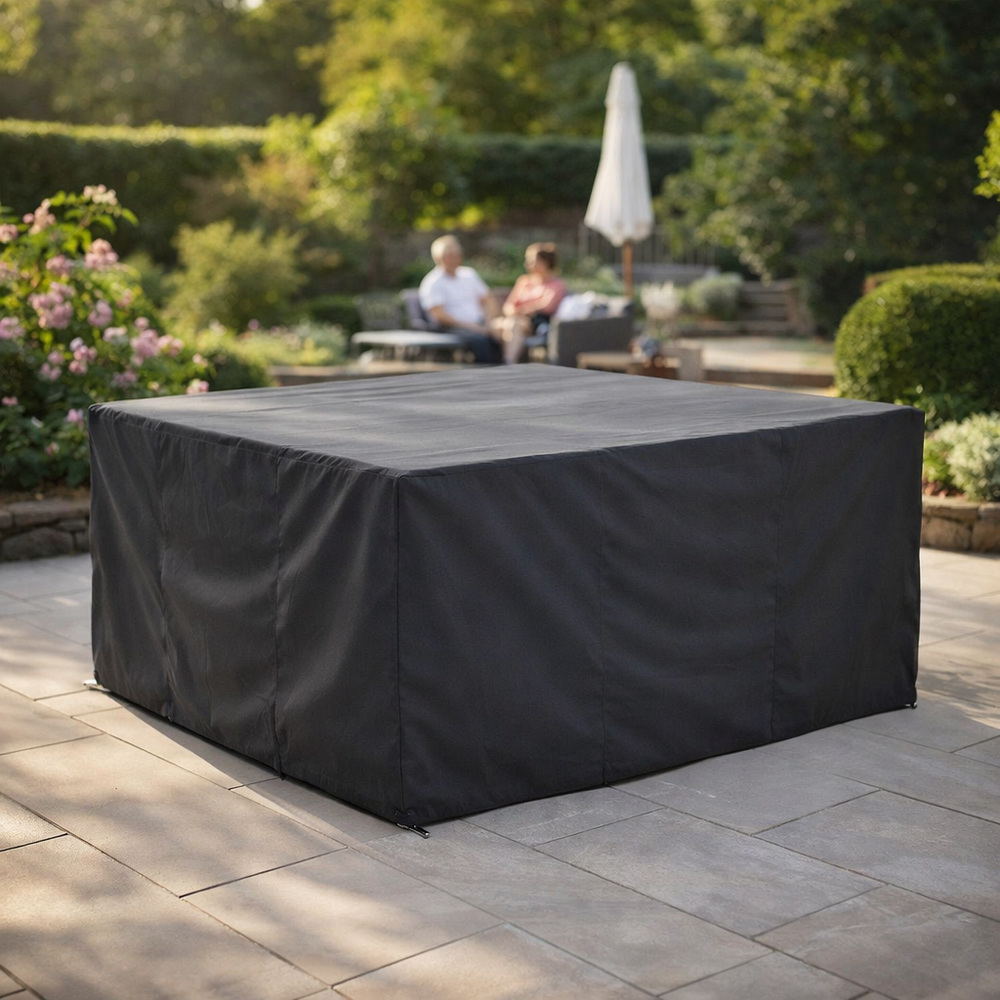 6 Seater Rectangular Cube Set Cover – Charcoal – Durable Polyester – Outdoor Protection