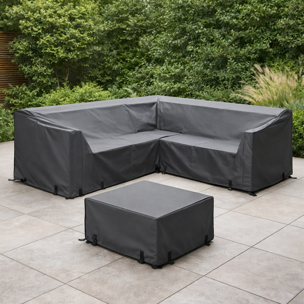 Corner Sofa Set Cover – Medium Charcoal – Polyester – Outdoor Furniture Protection