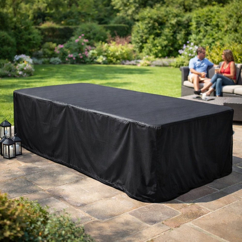 Heavy Duty 10 Seater Rectangular Furniture Cover – Black – Waterproof Protection