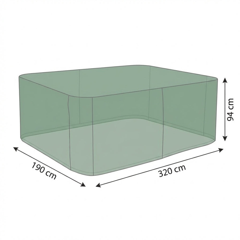 Rectangular Patio Set Cover – 8-10 Seat – Green Polyester – All-Weather Protection
