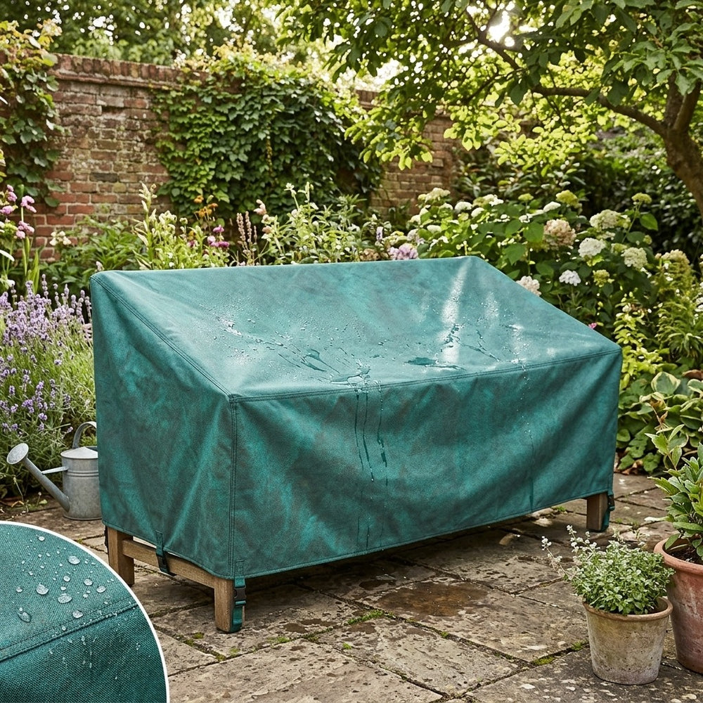Bench Cover – 3-4 Seater, Green – Super Tough Waterproof – Outdoor Protection