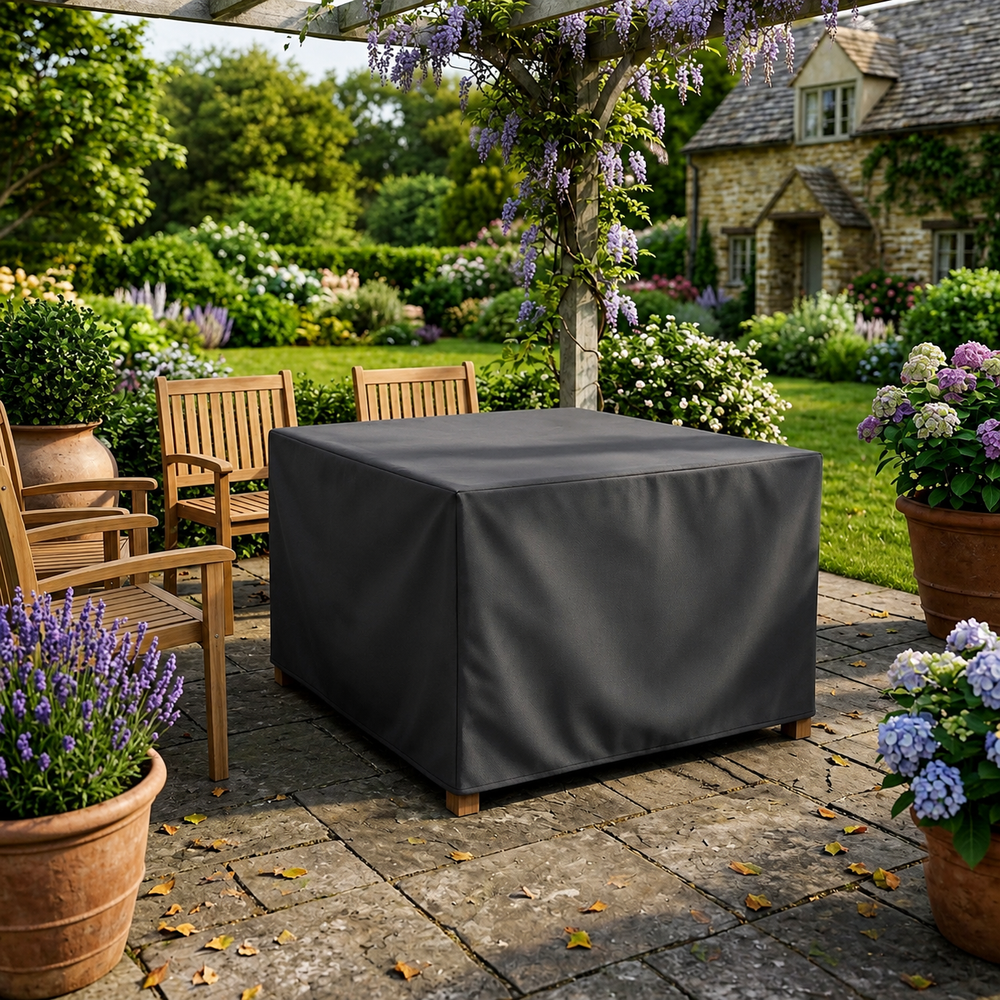 Coffee Table Cover – 93x93x28cm Charcoal – Weatherproof Polyester – Outdoor Protection