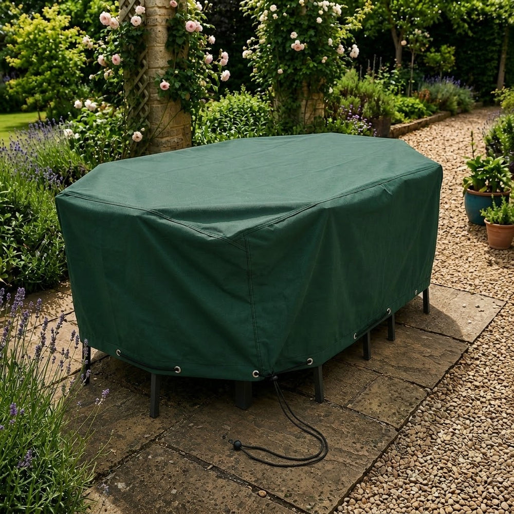 Rectangular Patio Set Cover – 6 Seat Green – Durable Polyester – Outdoor Protection