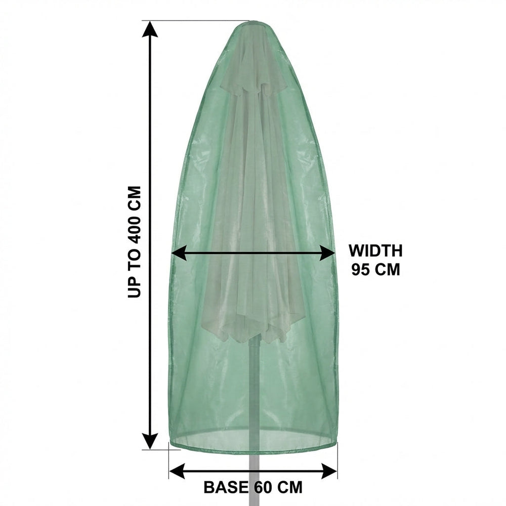Extra Large Parasol Cover – Green – Heavy Duty Polyethylene – Outdoor Protection
